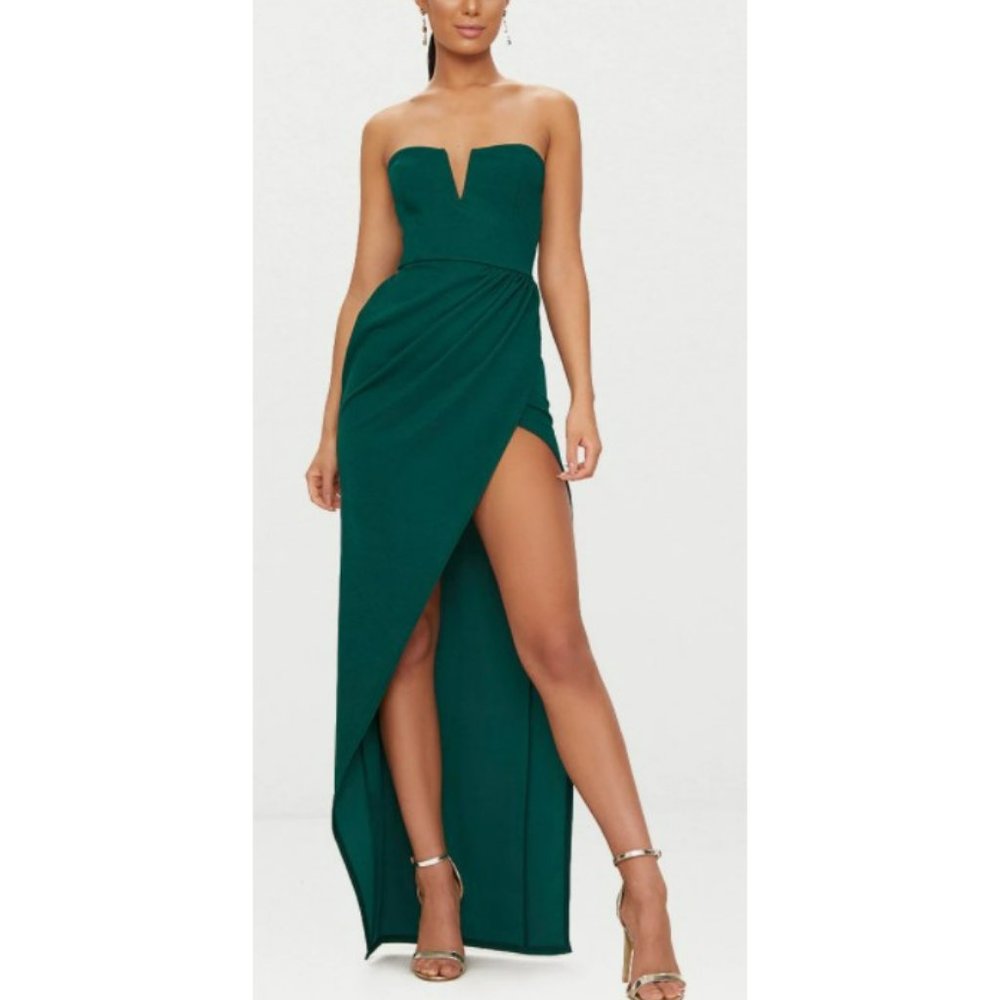 Emerald Green Bandeau V Bar Wrap